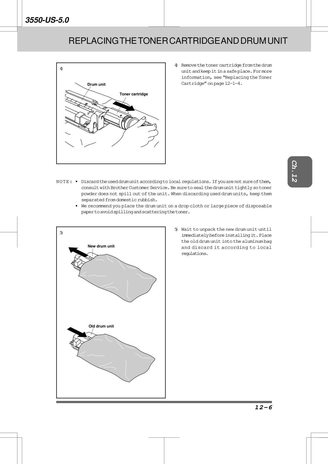 Brother 3550 manual 12-6, Regulations 