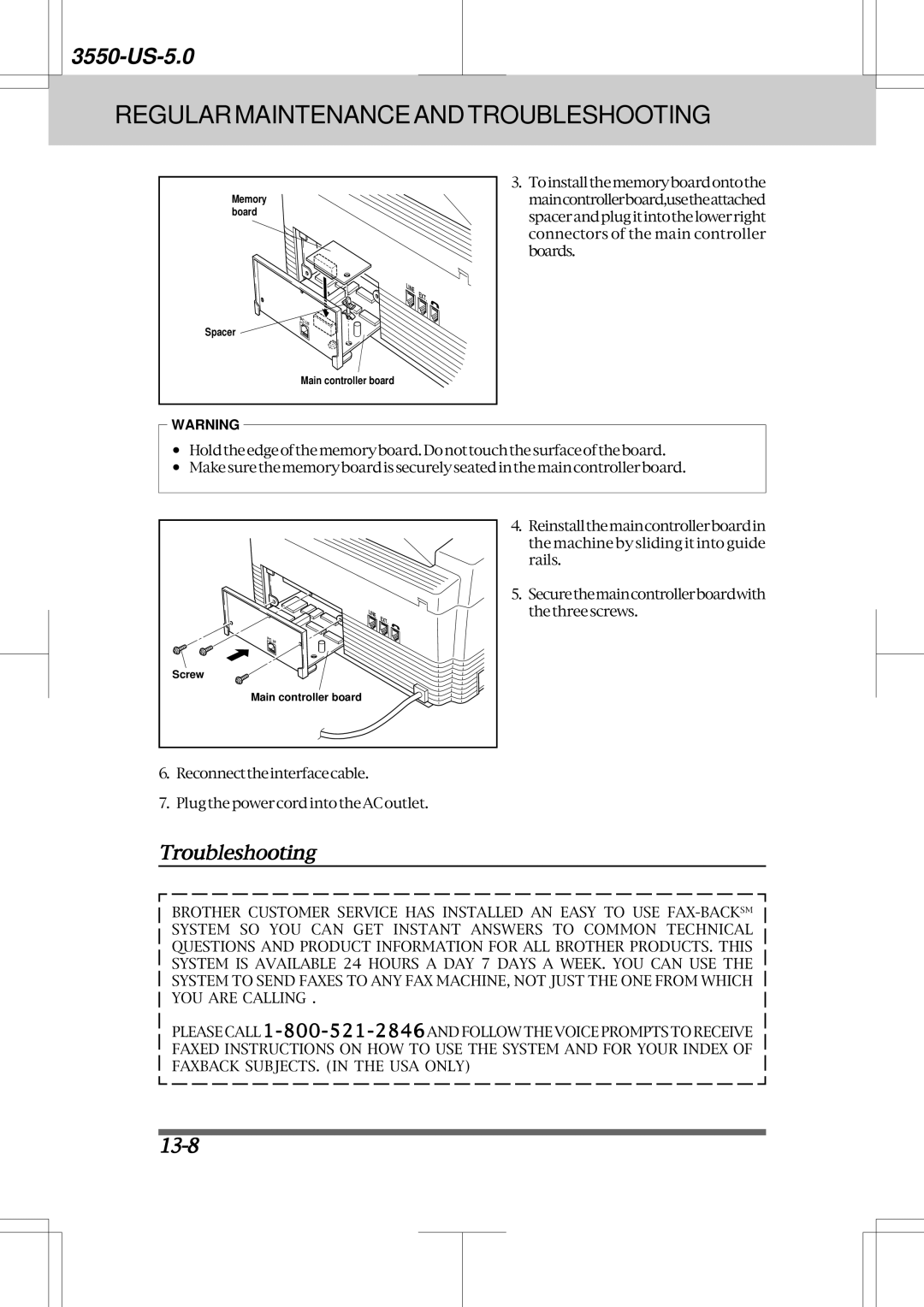 Brother 3550 manual Troubleshooting, 13-8 