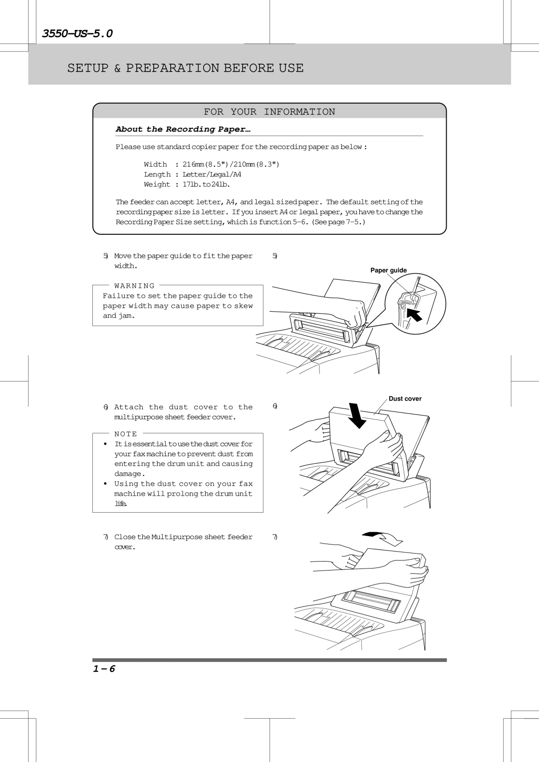 Brother 3550 manual For Your Information, About the Recording Paper… 