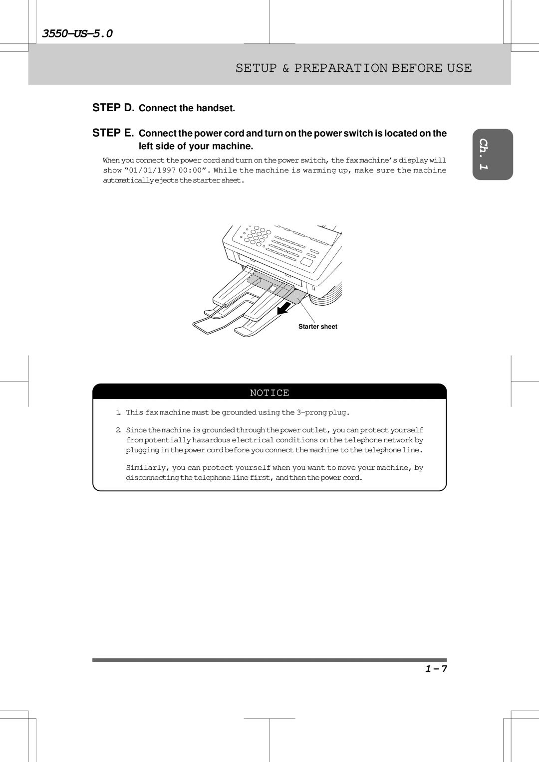 Brother 3550 manual This fax machine must be grounded using the 3-prong plug 