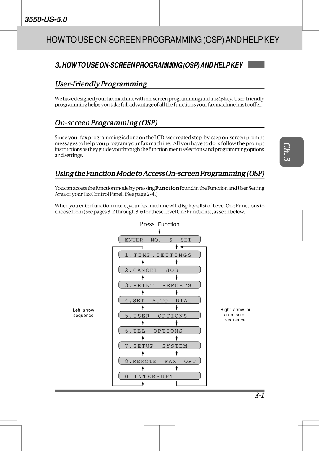 Brother 3550 manual HOW to USE ON-SCREEN Programming OSP and Help KEY, User-friendlyProgramming, On-screenProgrammingOSP 