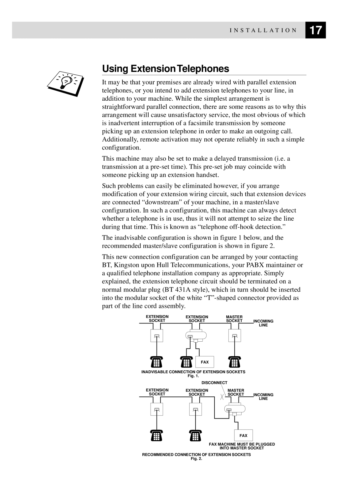 Brother 515 manual Using Extension Telephones 