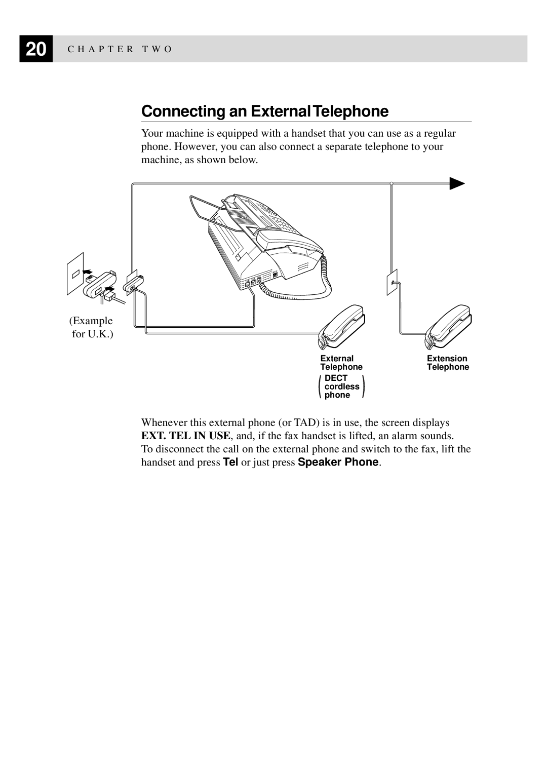 Brother 515 manual Connecting an External Telephone 