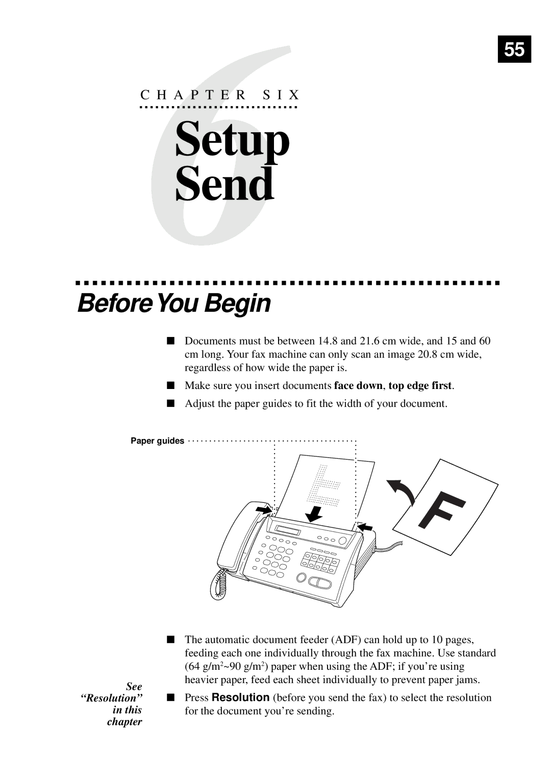 Brother 515 manual Setup Send, BeforeYou Begin 