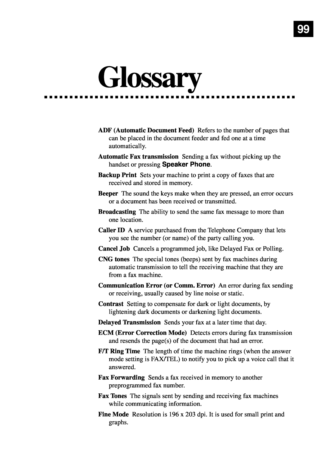 Brother 515 manual Glossary 
