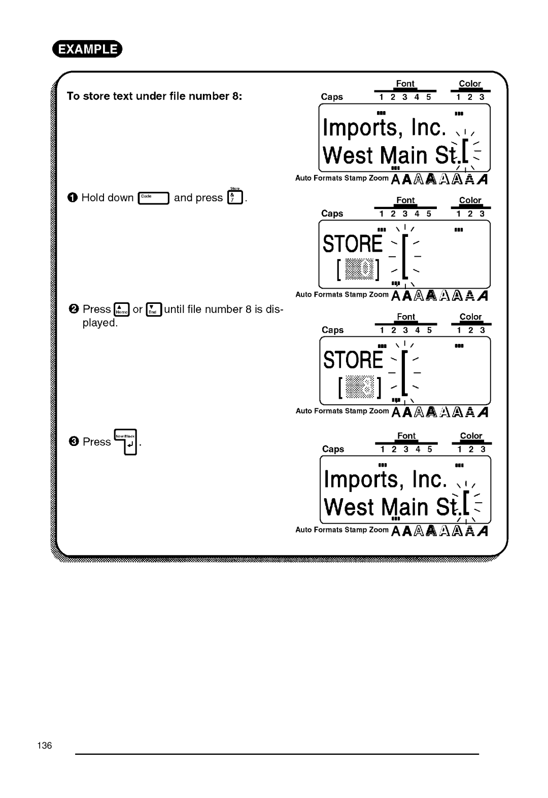 Brother 530, P-touch 550 manual 136 