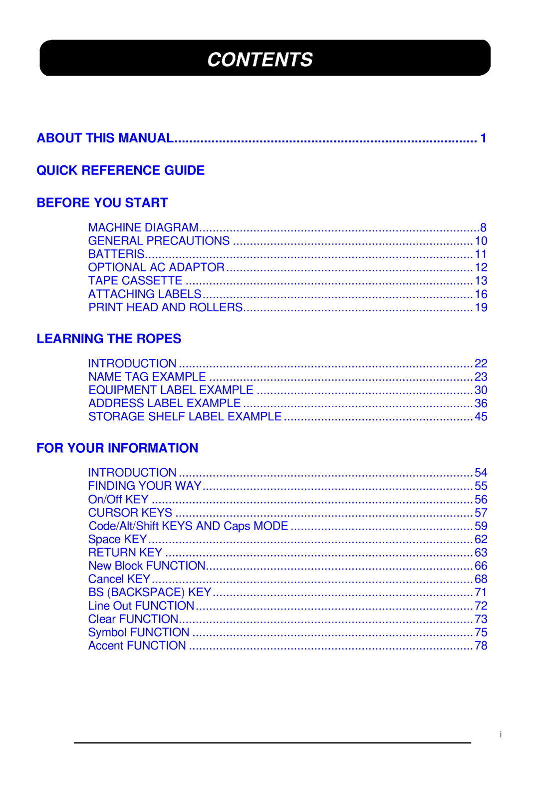 Brother P-touch 550, 530 manual Quick Reference Guide Before YOU Start 