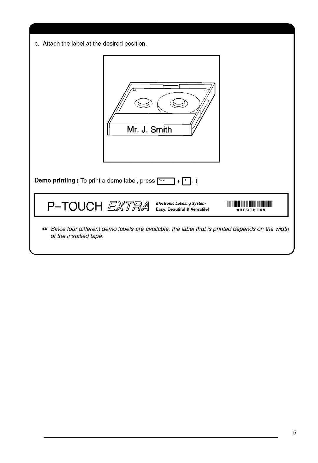 Brother P-touch 550, 530 manual 