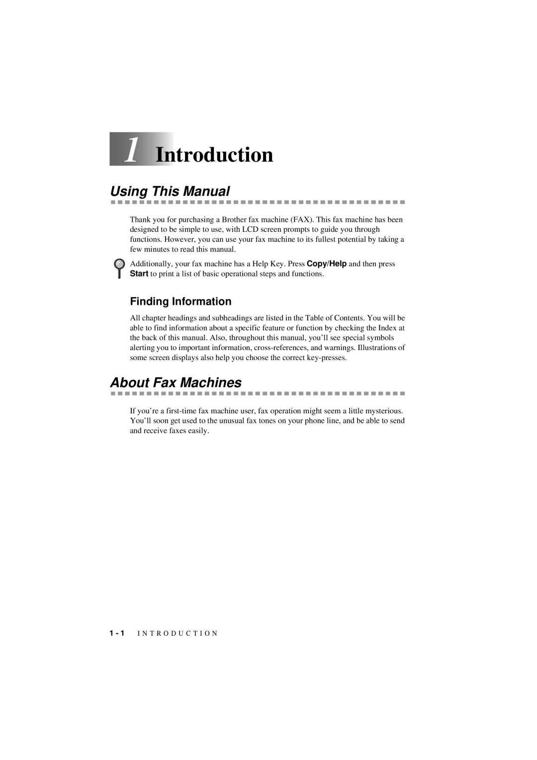 Brother 560 owner manual Introduction, Using This Manual, About Fax Machines, Finding Information 