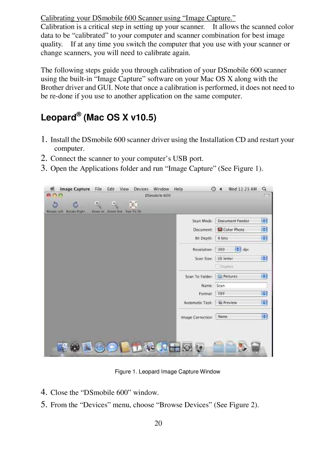 Brother 600 manual Leopard Mac OS X 