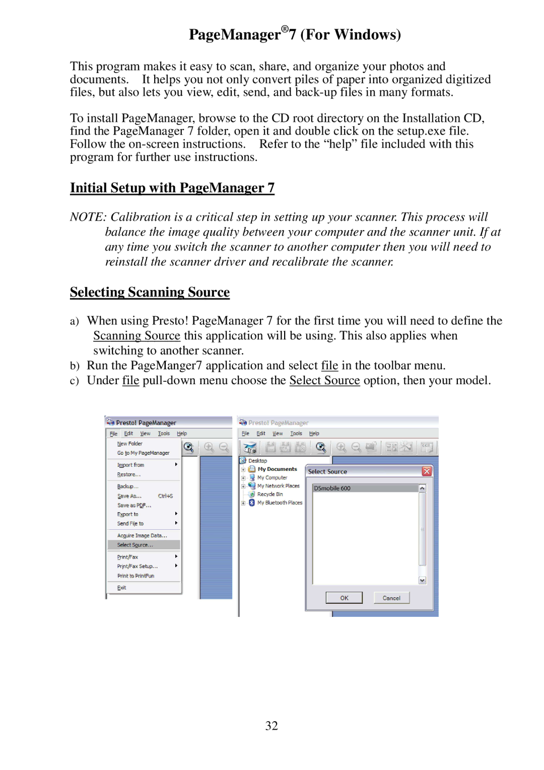 Brother 600 manual PageManager 7 For Windows 