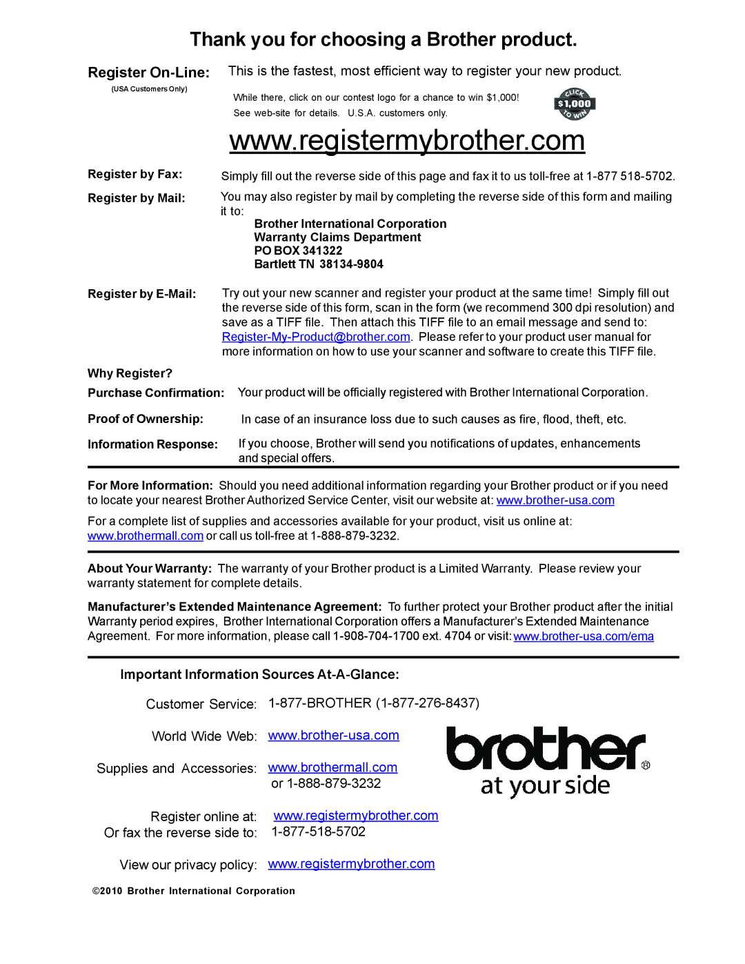 Brother 600 manual Thank you for choosing a Brother product 