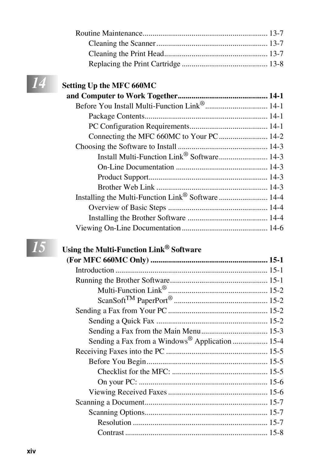 Brother 580MC owner manual Setting Up the MFC 660MC Computer to Work Together 14-1 