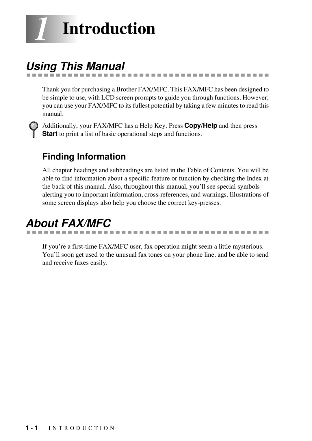 Brother 660MC, 580MC owner manual Introduction, Using This Manual, About FAX/MFC, Finding Information 