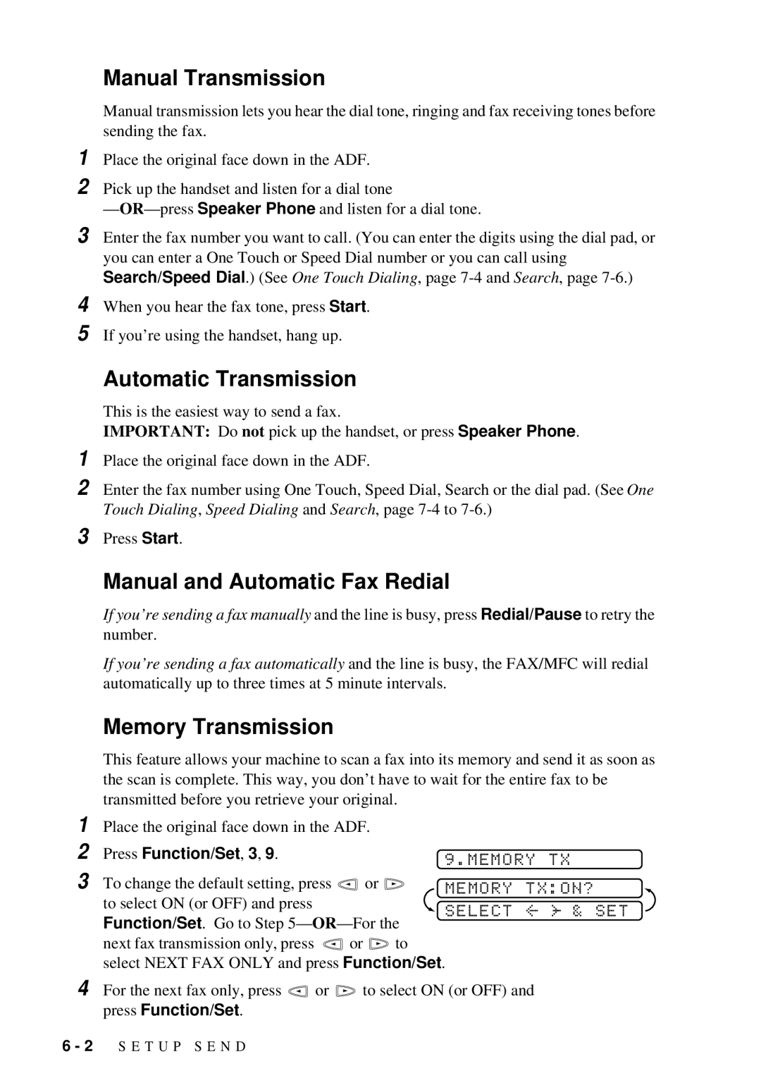 Brother 660MC, 580MC owner manual Memory TXON?, Press Function/Set, 3 