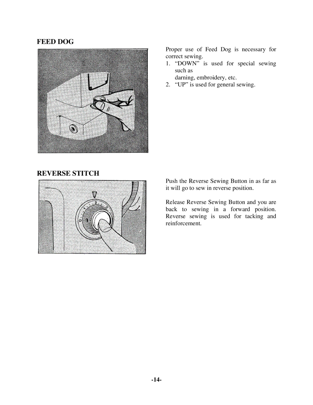 Brother 681B-UG manual Feed DOG, Reverse Stitch 