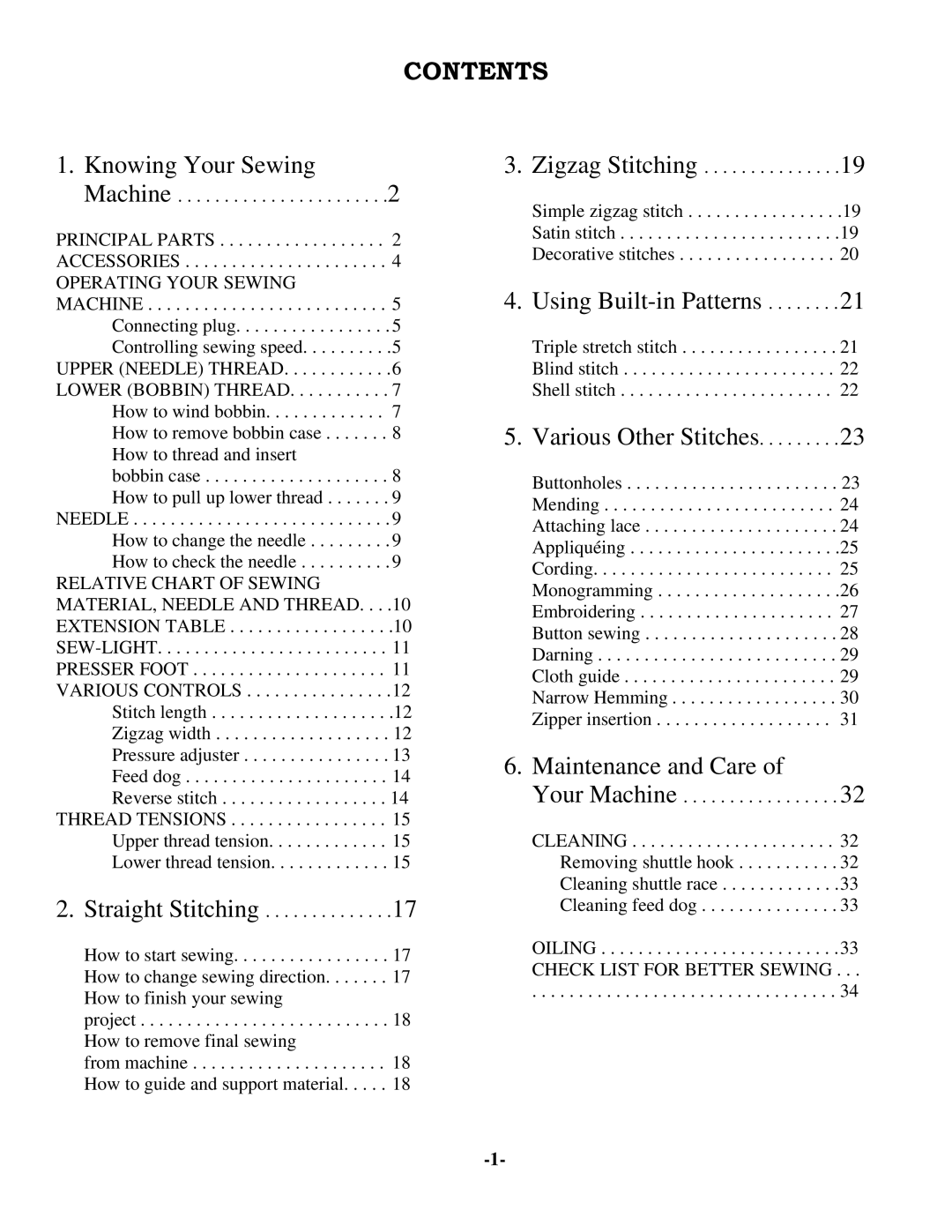 Brother 681B-UG manual Contents 