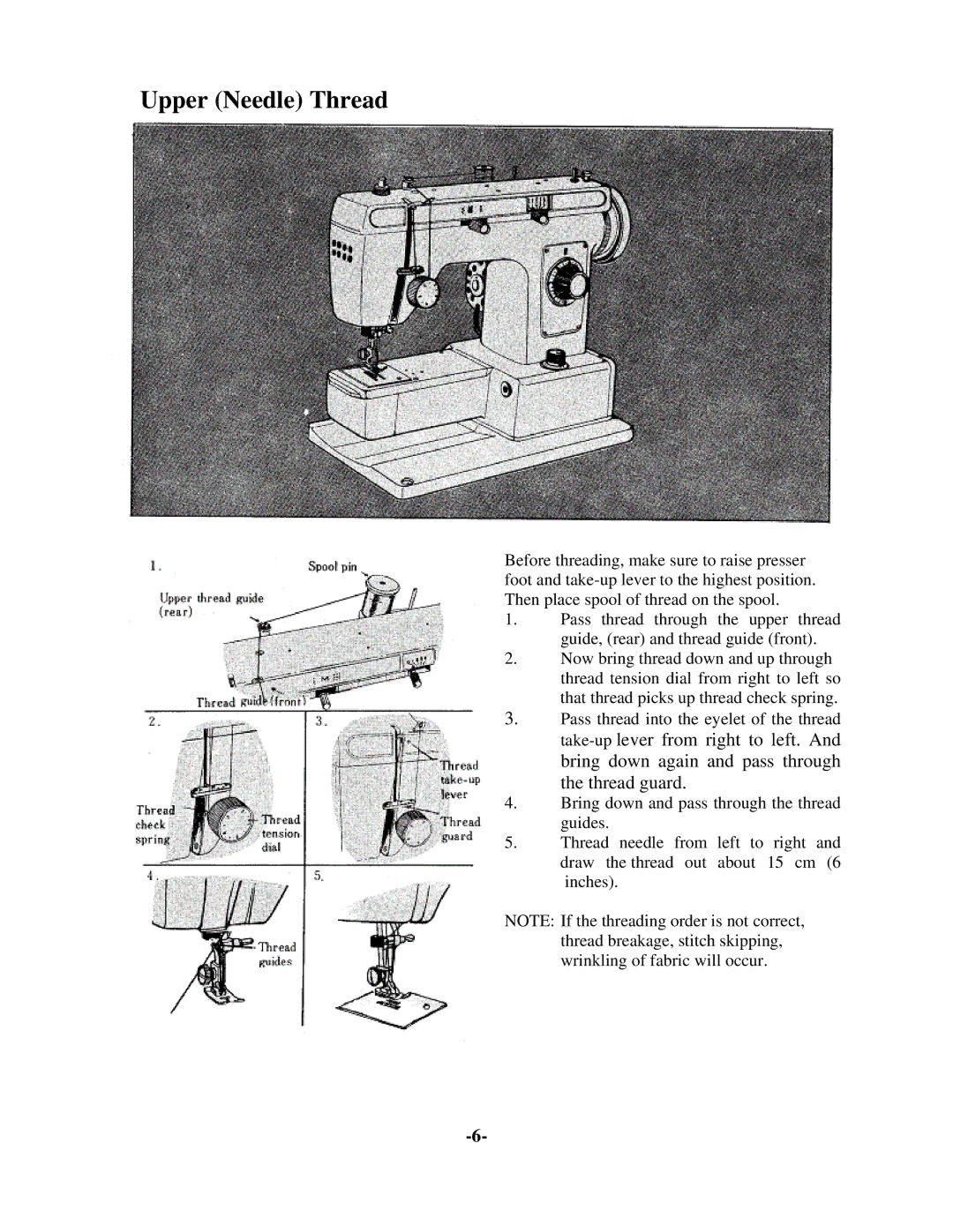 Brother 681B-UG manual Upper Needle Thread 