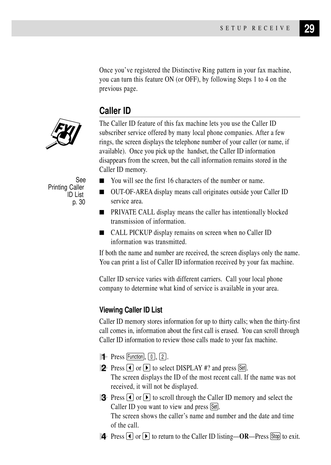 Brother 770, 750 owner manual Viewing Caller ID List 