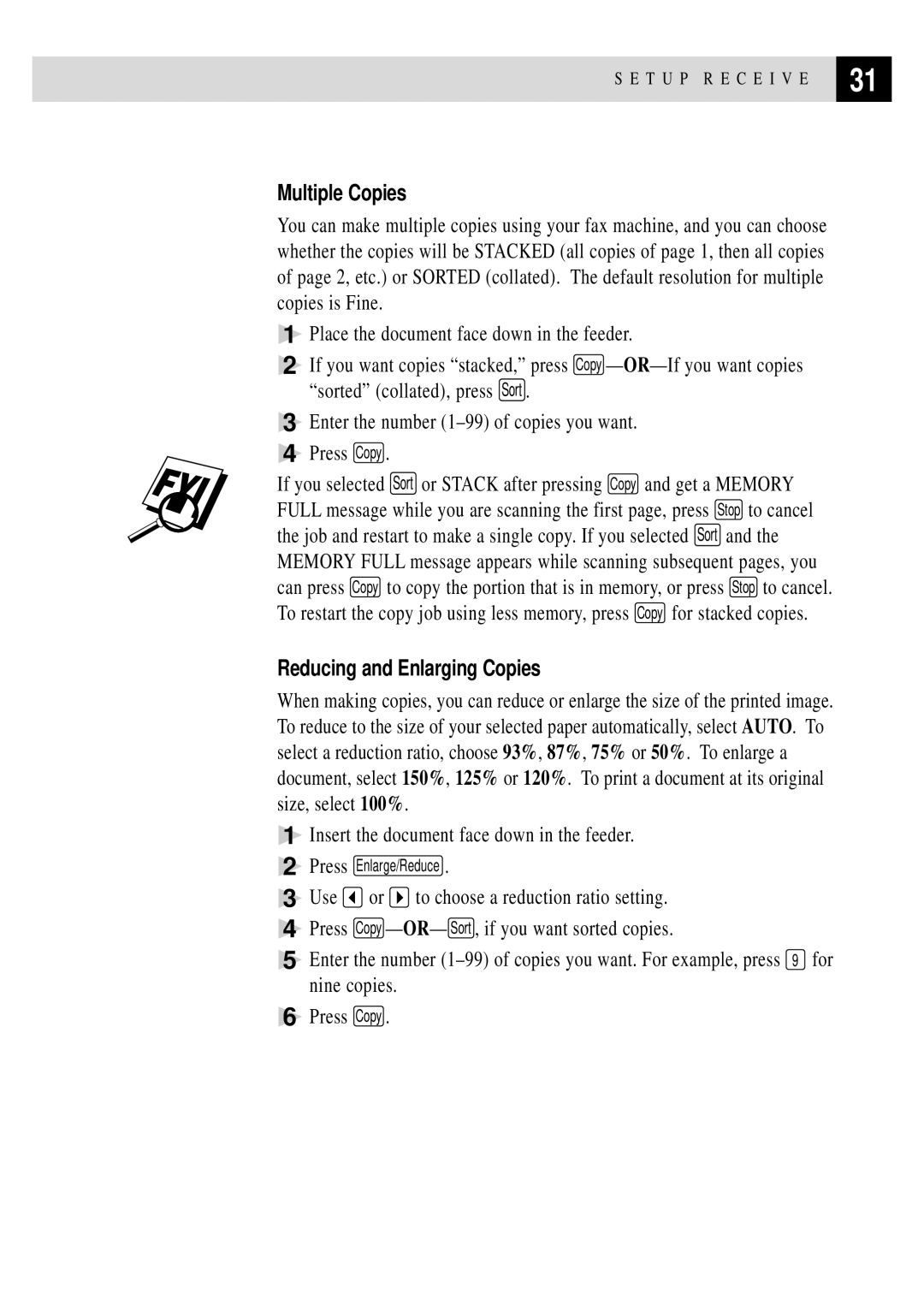 Brother 770, 750 owner manual Multiple Copies, Reducing and Enlarging Copies 