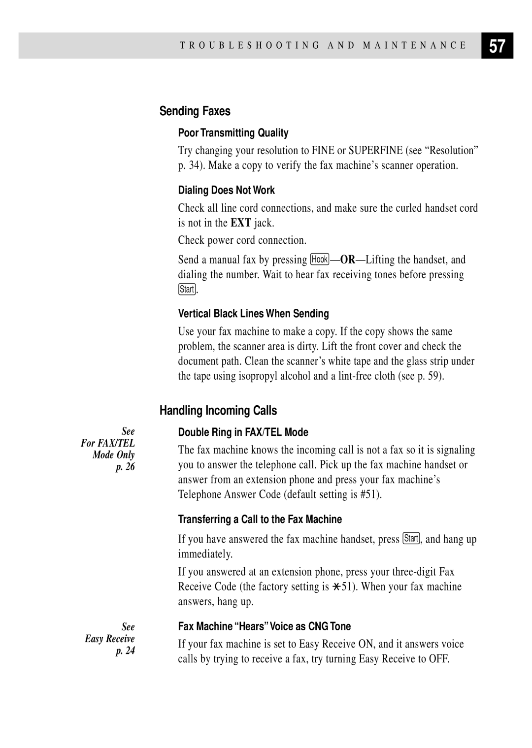 Brother 770, 750 owner manual Sending Faxes, Handling Incoming Calls 