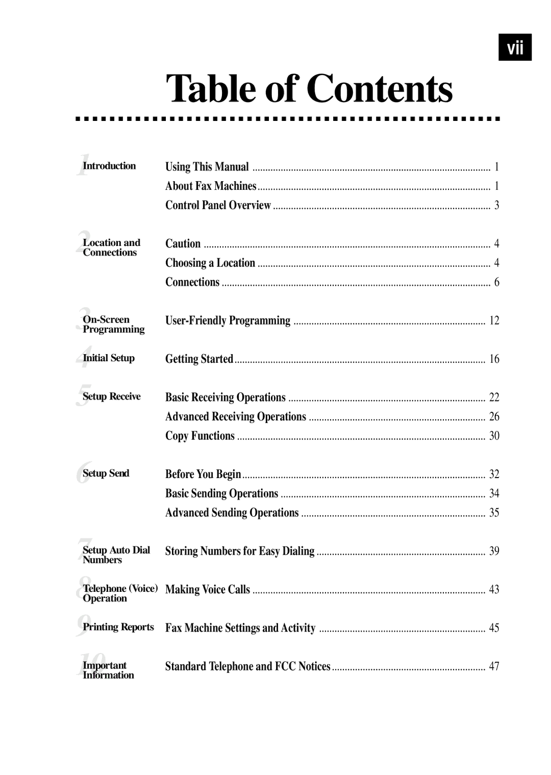 Brother 770, 750 owner manual Table of Contents 