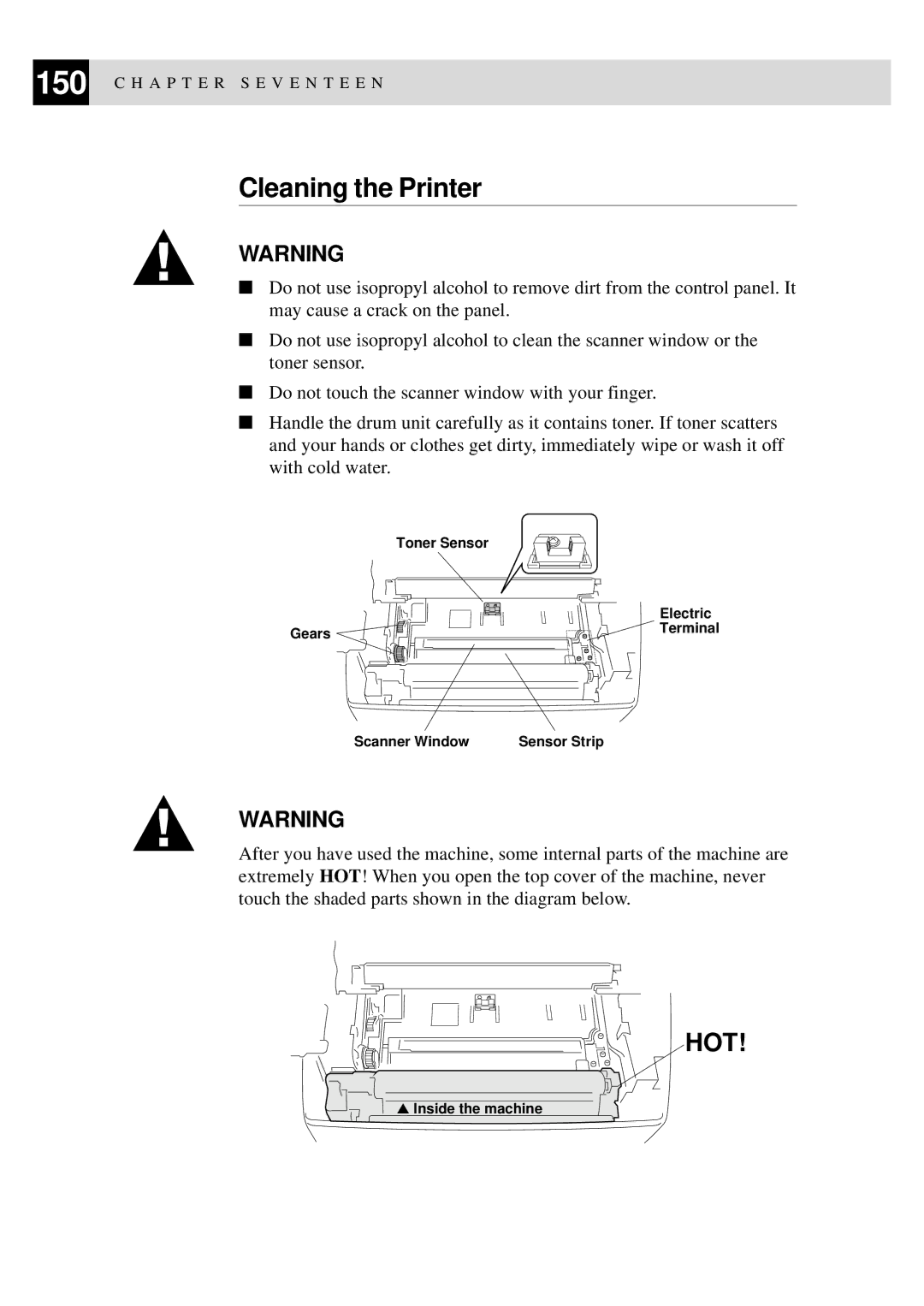 Brother 8060P MFC-9060 owner manual Cleaning the Printer 