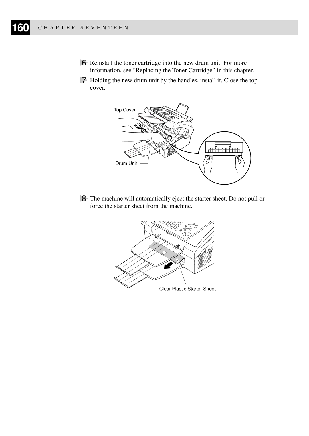 Brother 8060P MFC-9060 owner manual Clear Plastic Starter Sheet 