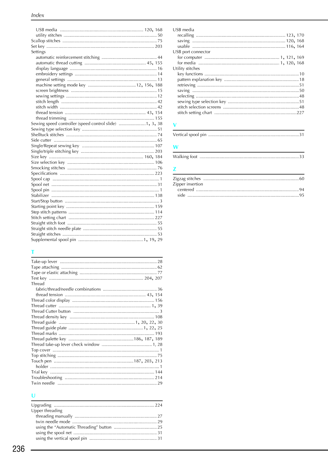 Brother 882-S90/S91 manual 236, Settings 