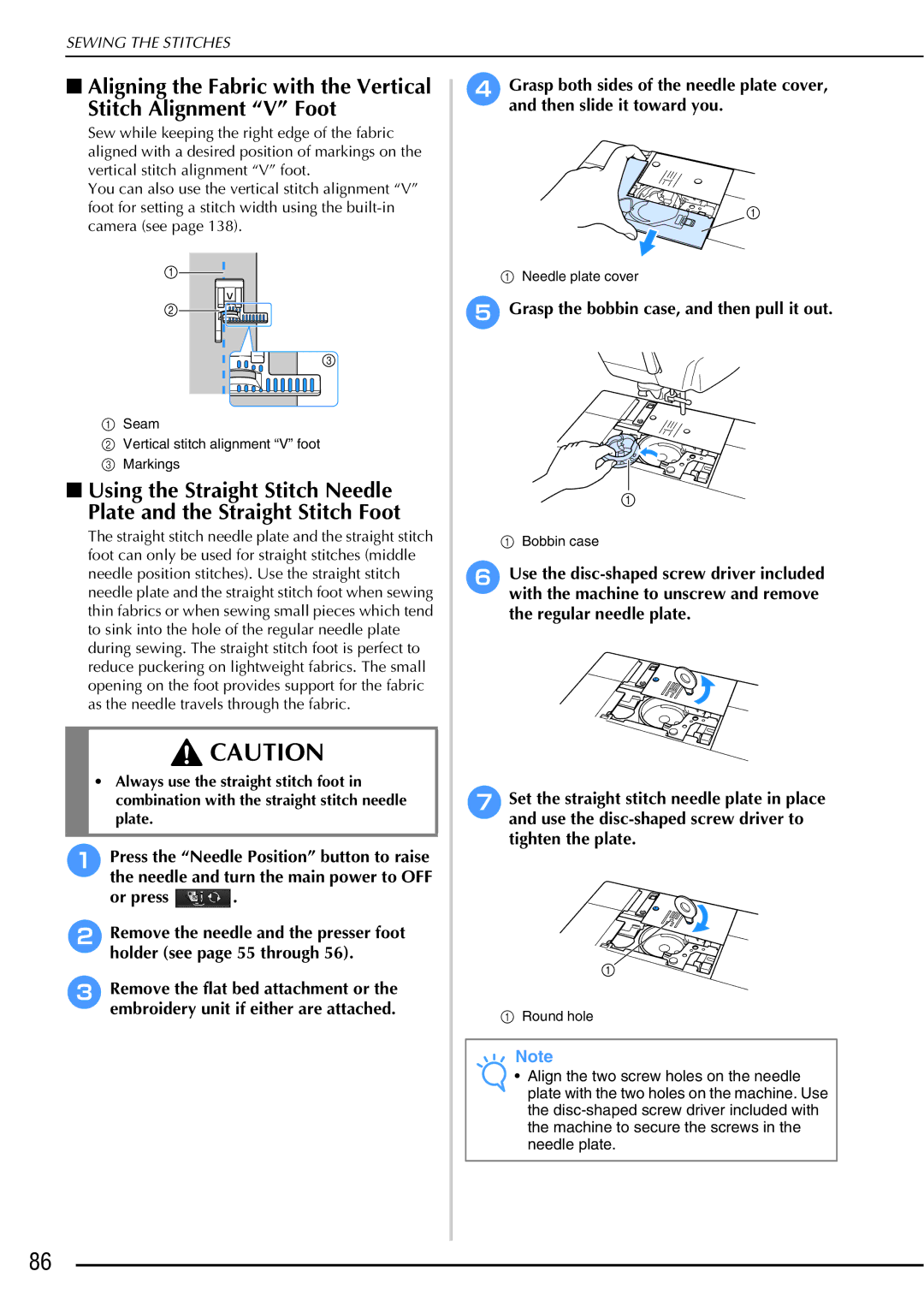 Brother 882-W01, 882-W02 operation manual Or press, Grasp the bobbin case, and then pull it out 