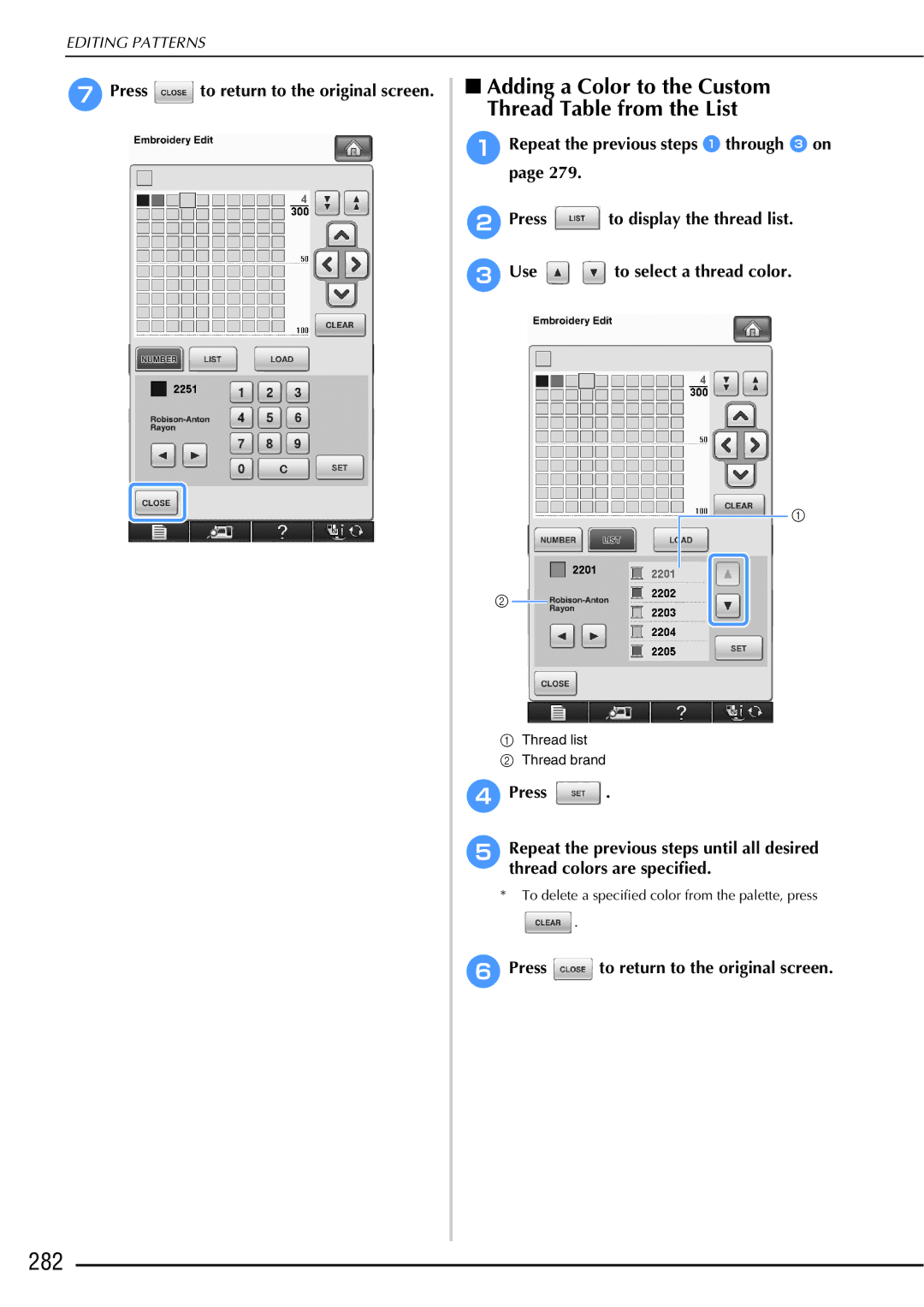 Brother 882-W01, 882-W02 operation manual 282, GPress to return to the original screen 