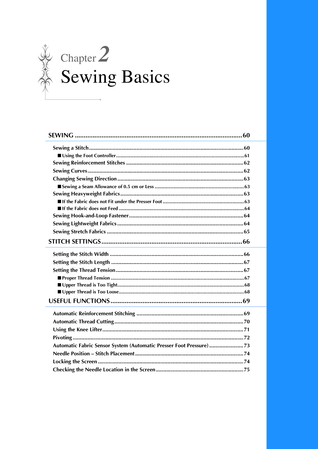 Brother 882-W02, 882-W01 operation manual Sewing Basics 