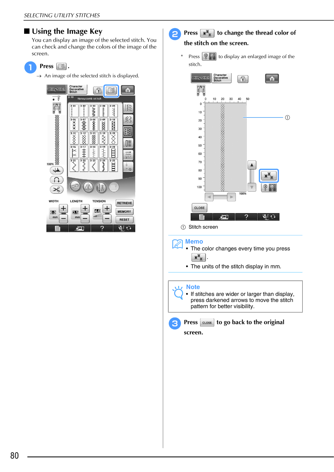 Brother 882-W01, 882-W02 operation manual Using the Image Key, Press to go back to the original screen 