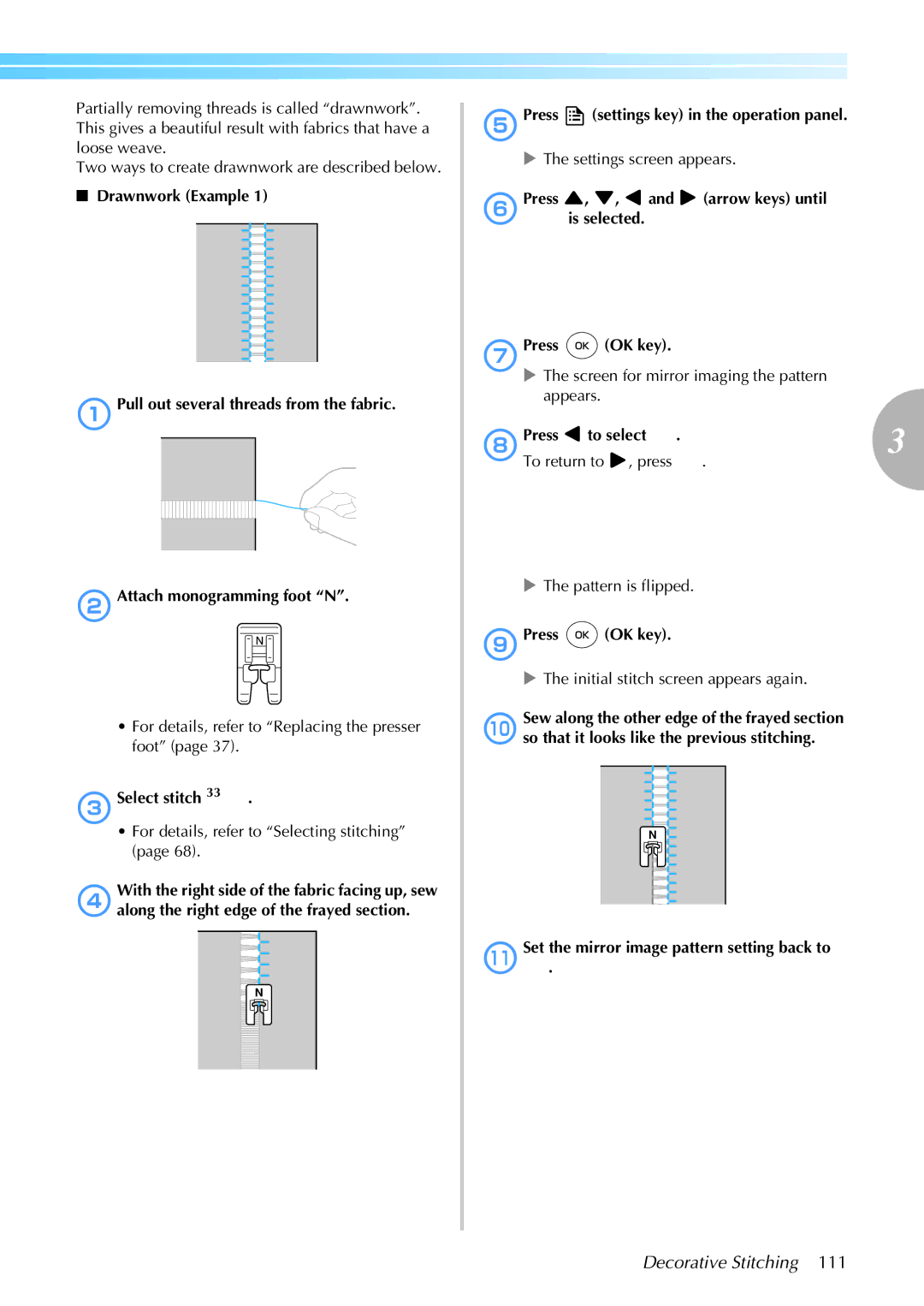 Brother 885-S61 6Press , , and arrow keys until is selected 7Press OK key, 8Press To select To return to , press 