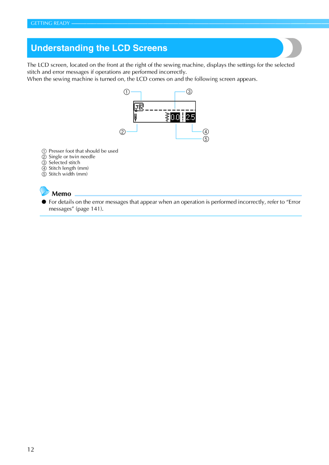 Brother 885-S61 operation manual Understanding the LCD Screens 