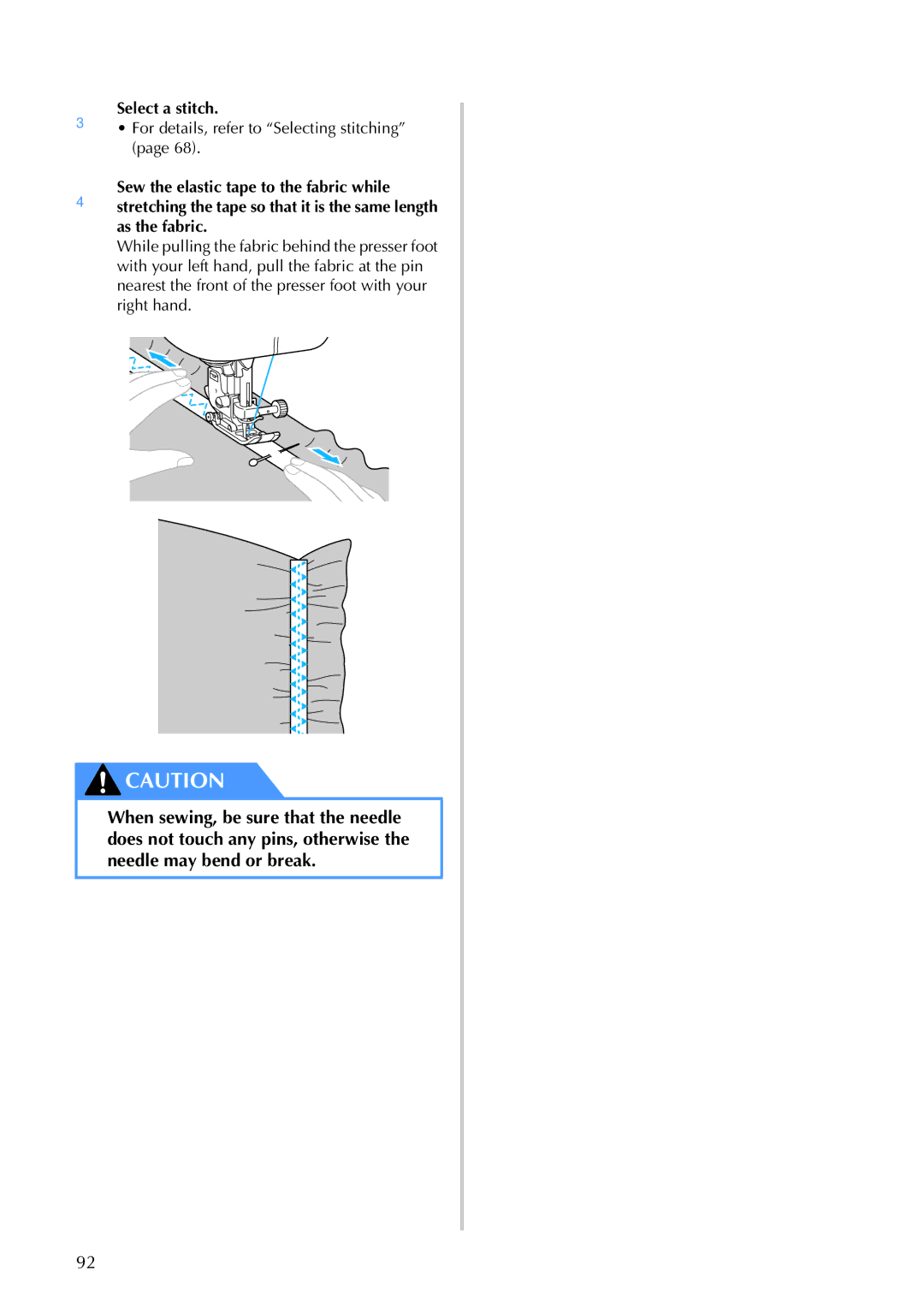 Brother 885-S61 operation manual 3Select a stitch 