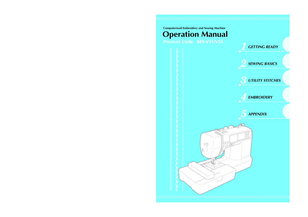 Brother operation manual Product Code 885-V31/V33 