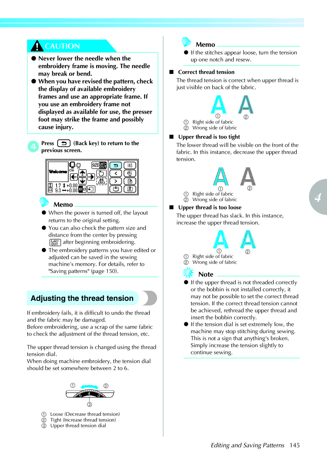 Brother 885-V31/V33 operation manual Adjusting the thread tension, Simply increase the tension slightly to continue sewing 