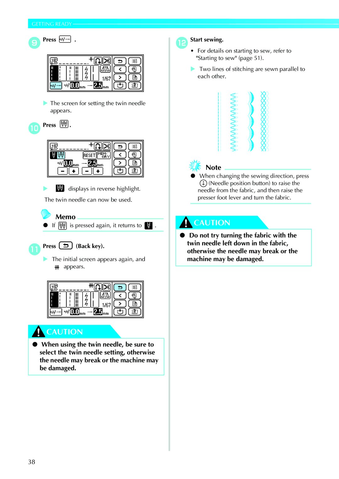 Brother 885-V31/V33 operation manual IPress, JPress, KPress Back key, LStart sewing 