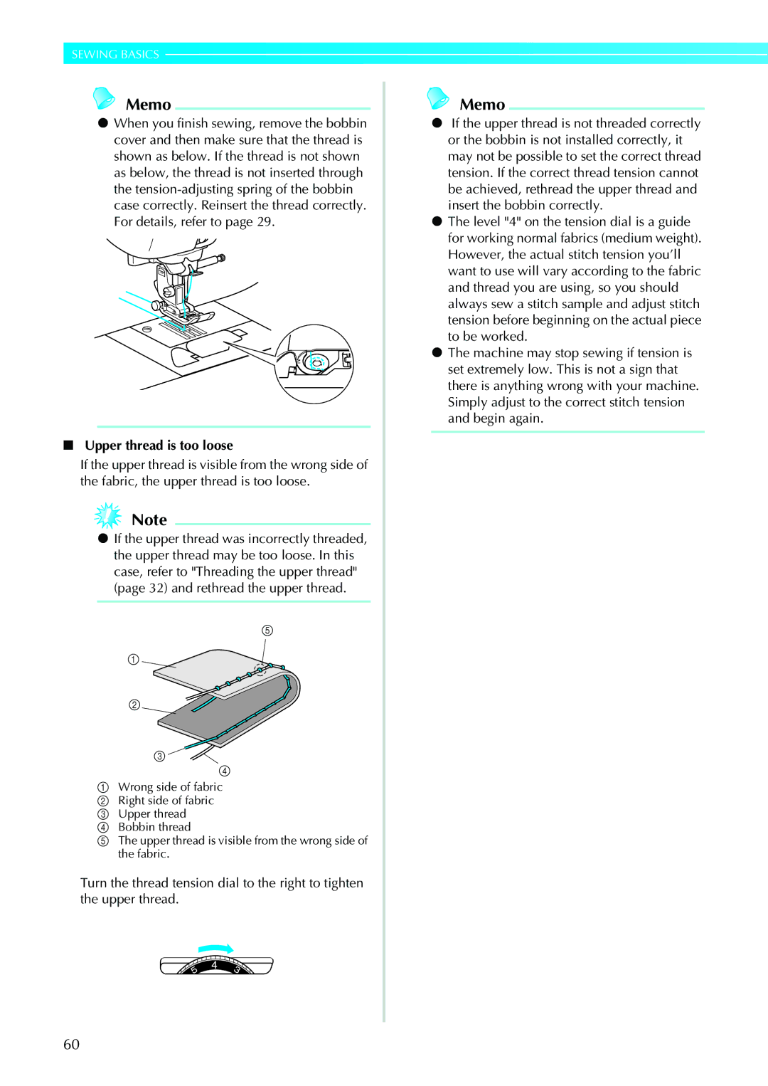 Brother 885-V31/V33 operation manual Upper thread is too loose 