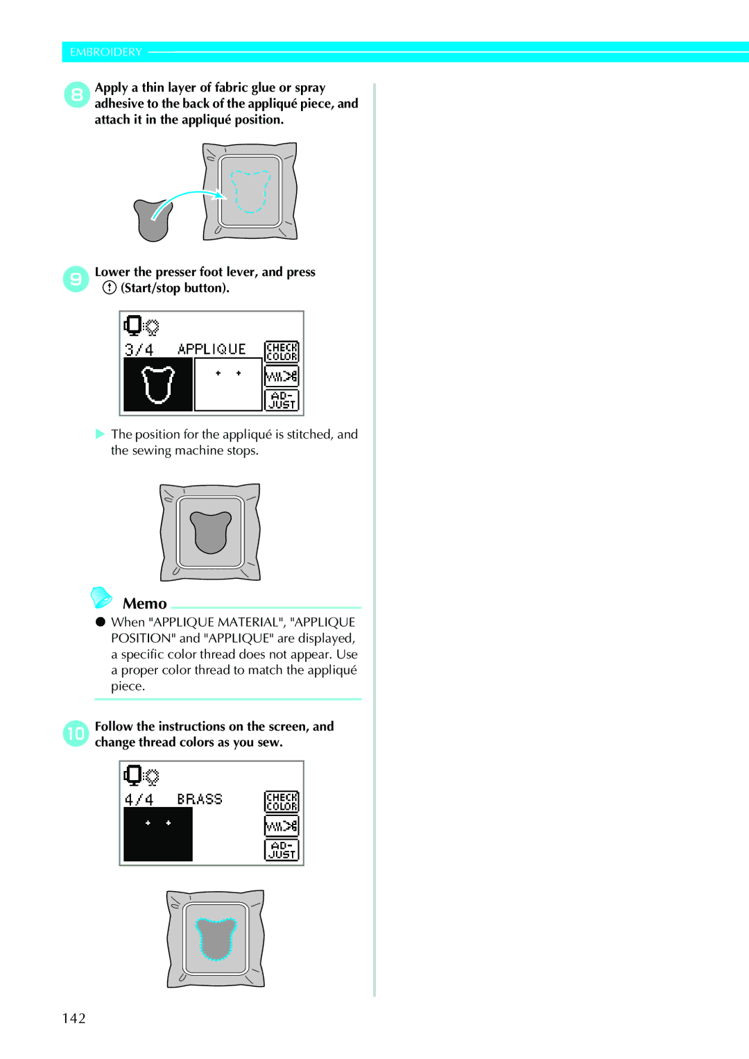 Brother 885-V32 appendix 142 