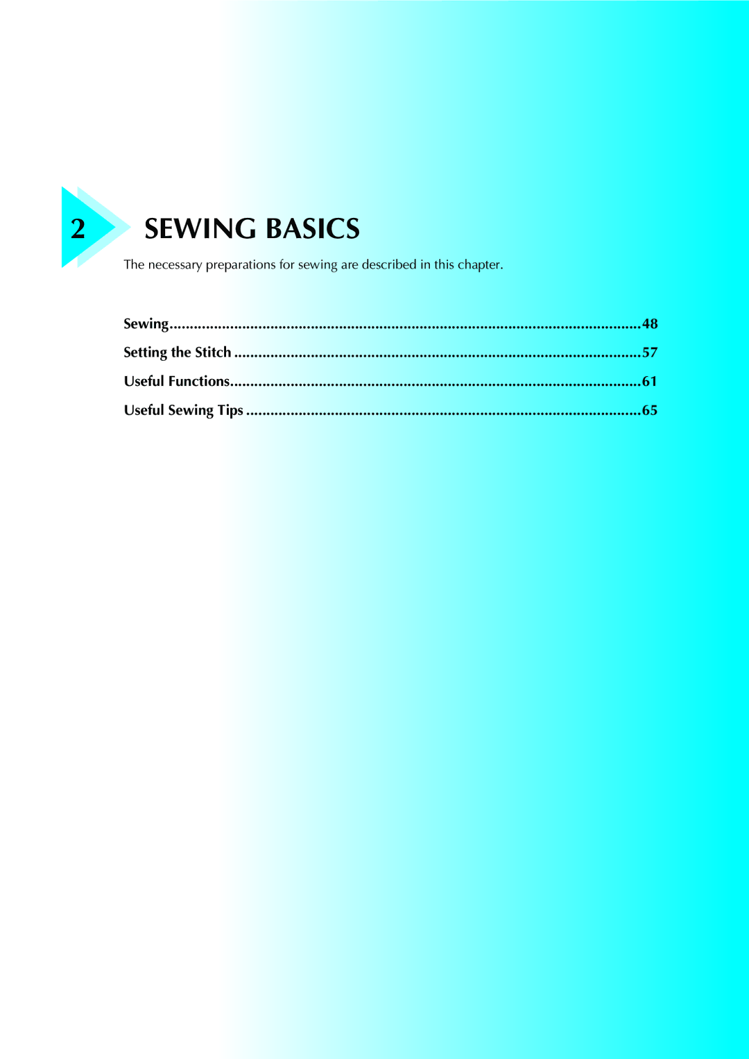 Brother 885-V32 appendix Sewing Basics 