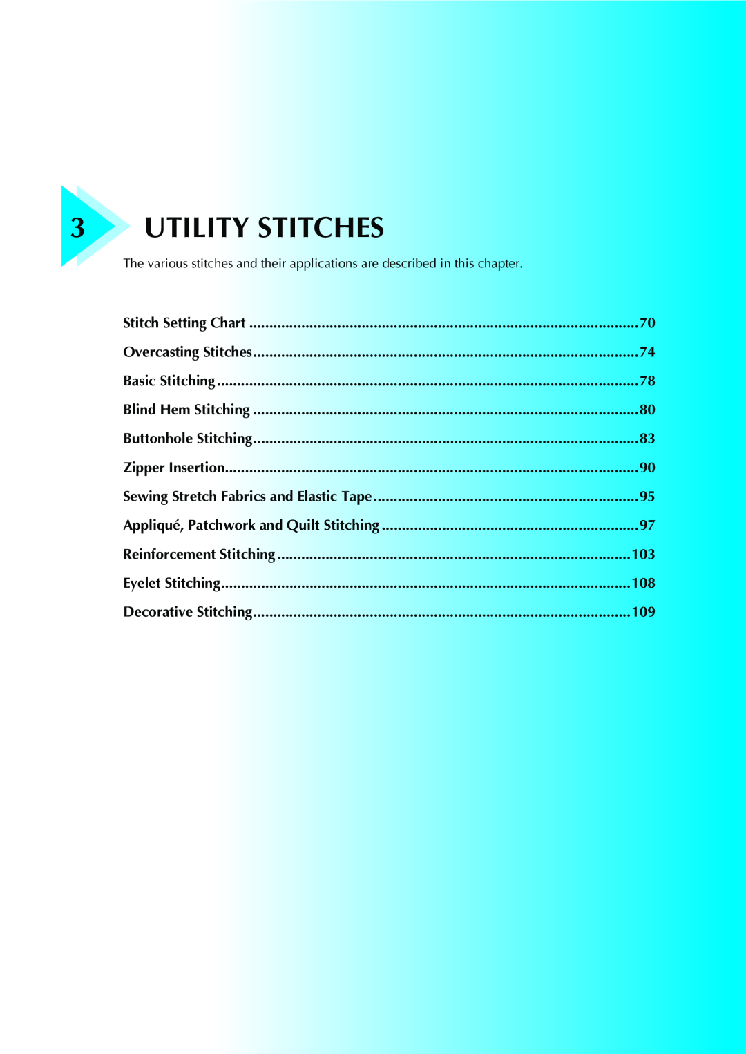 Brother 885-V31, 885-V33 operation manual Utility Stitches 