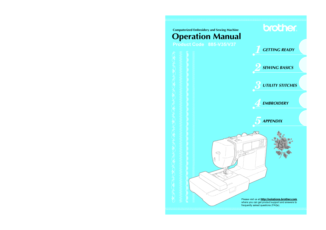 Brother operation manual Product Code 885-V35/V37 