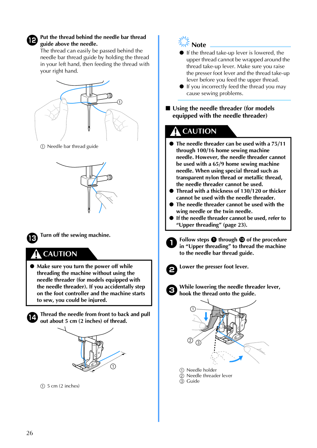 Brother 885-V67 operation manual Needle bar thread guide 