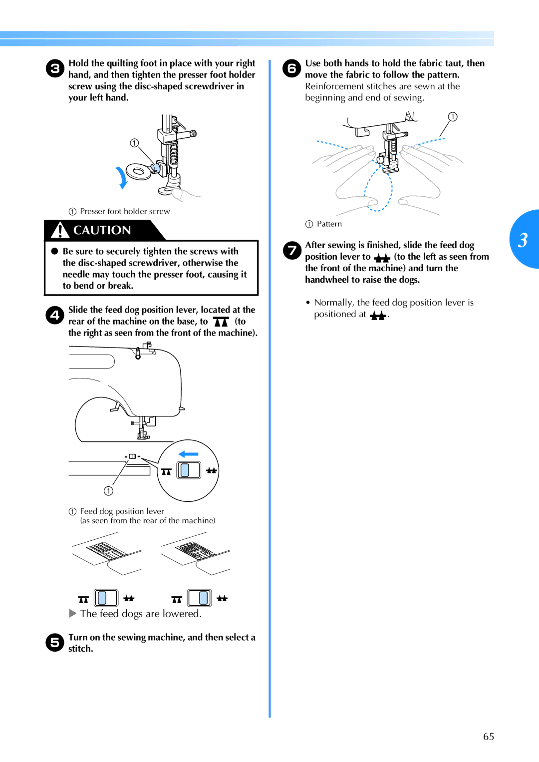 Brother 885-V67 operation manual Pattern 