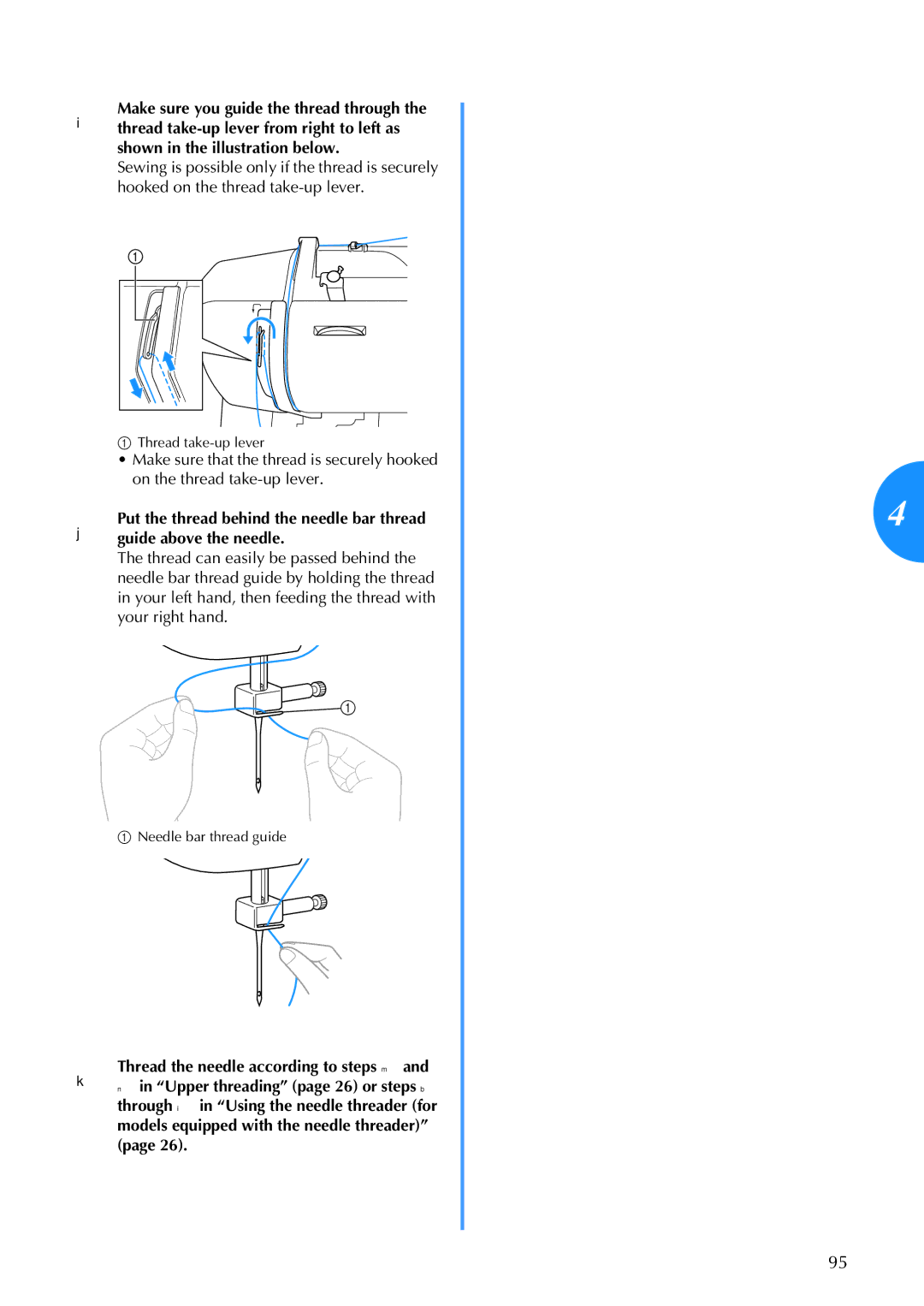 Brother 885-V67 operation manual Thread take-up lever 