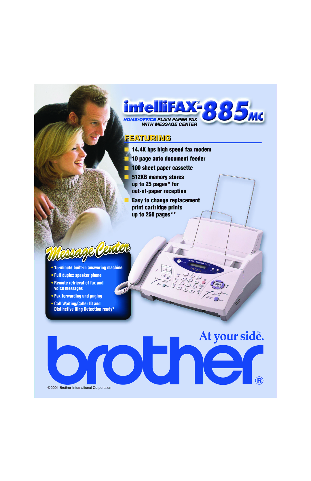 Brother 885MC manual Featuring 