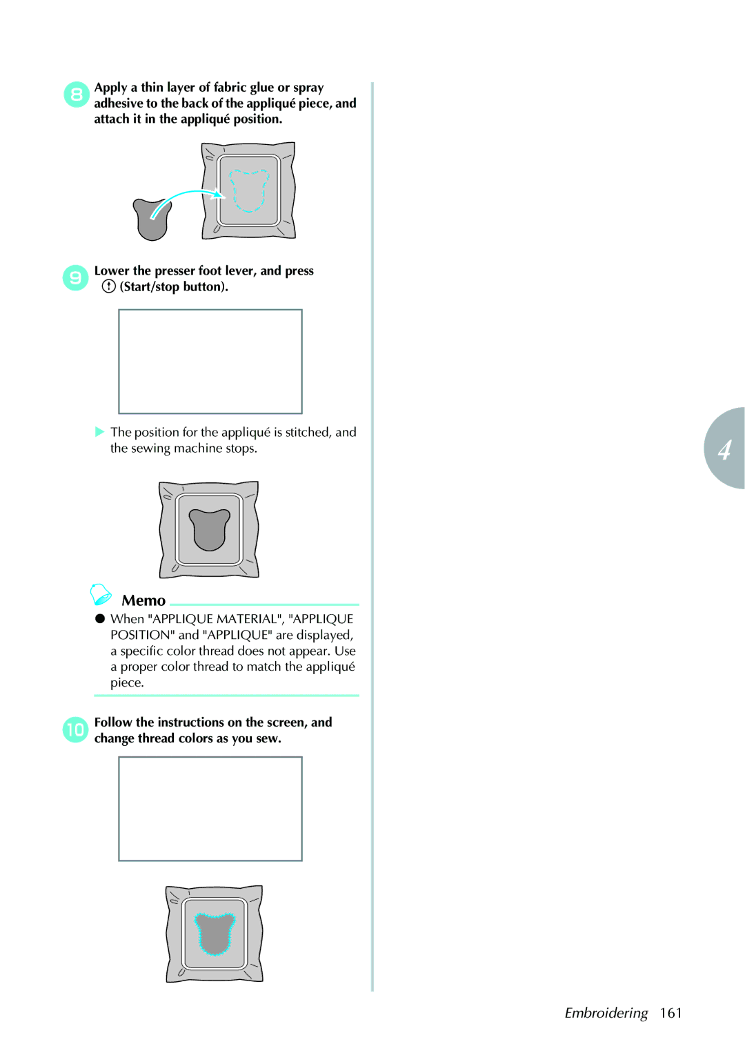 Brother 885V97, 885V95 operation manual Memo 