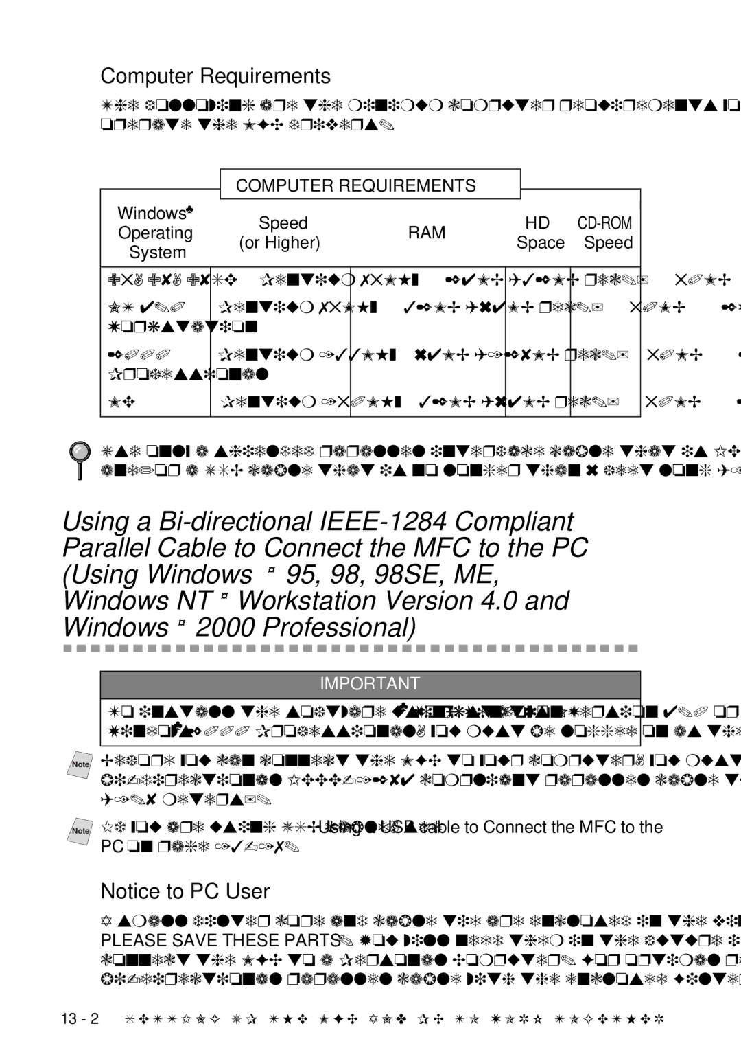 Brother 9200C owner manual Computer Requirements, Windows Speed, Operating, Or Higher Space Speed 